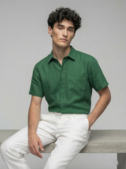 Relaxed Fit Linen Casual Shirt