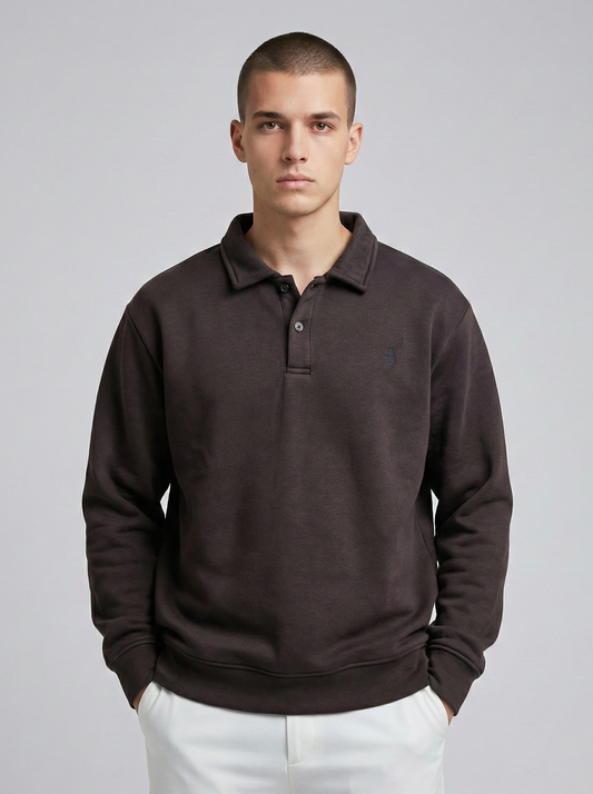 Choco Brown Full Sleeve Polo