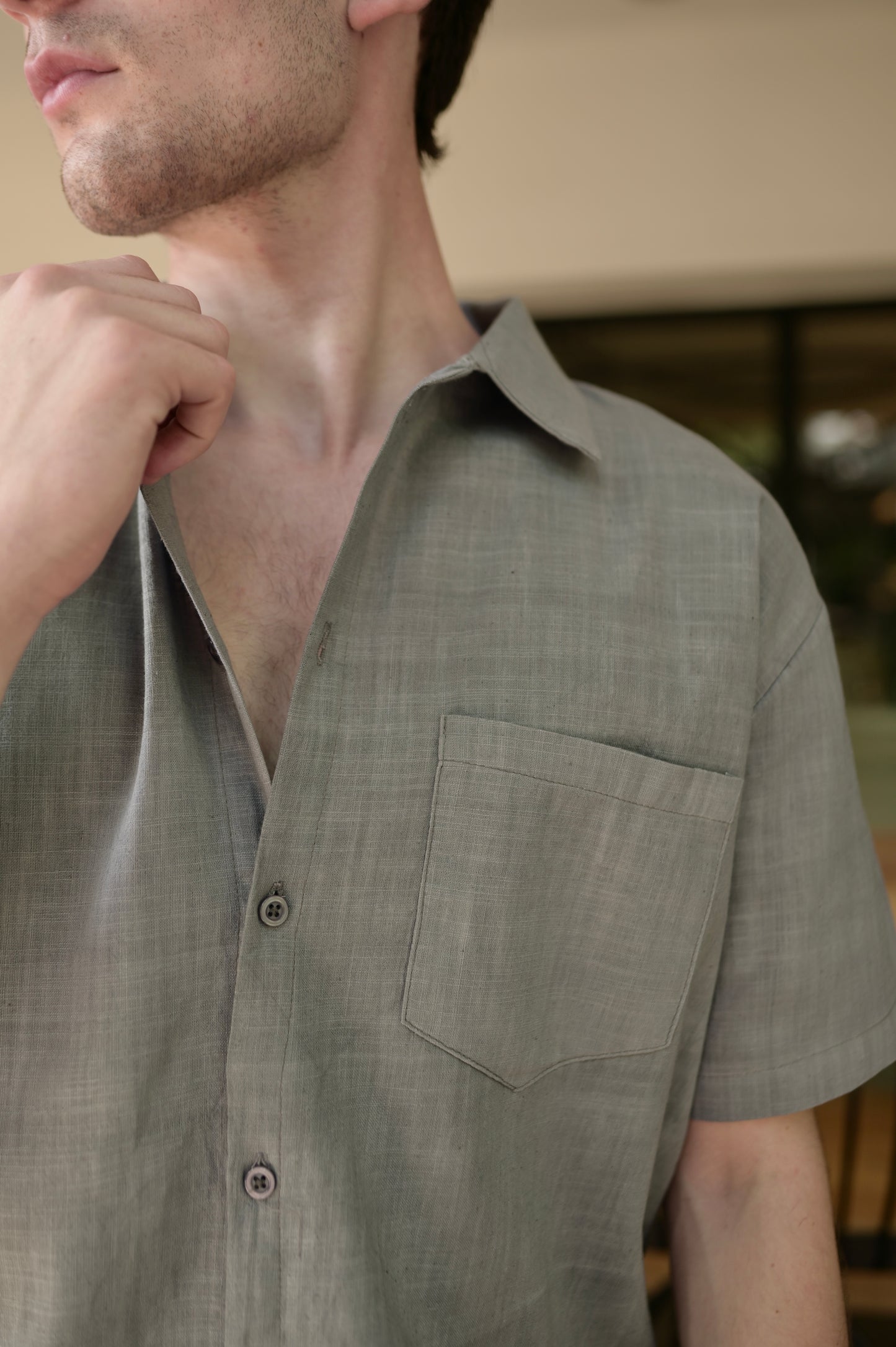Relaxed Fit Linen Casual Shirt
