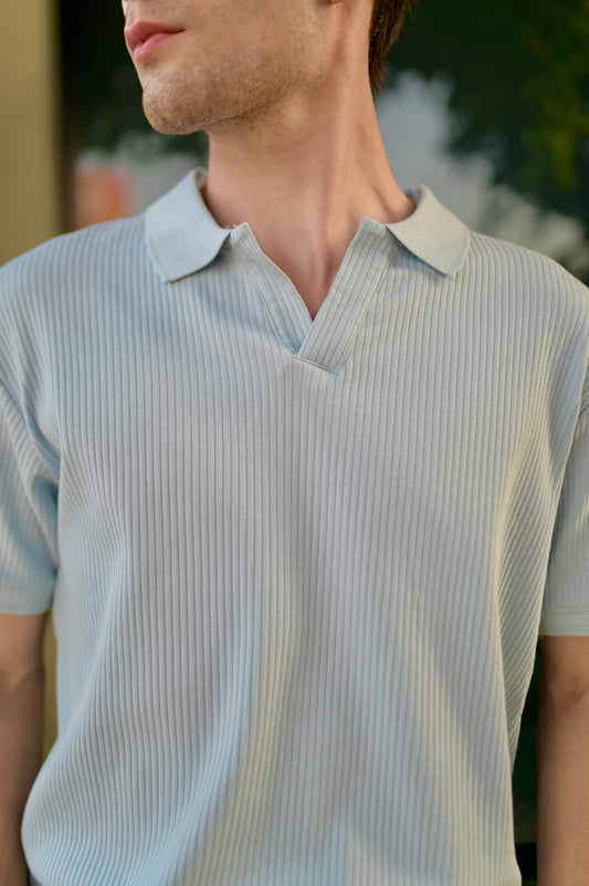 Sky Blue Drop Needle River Polo