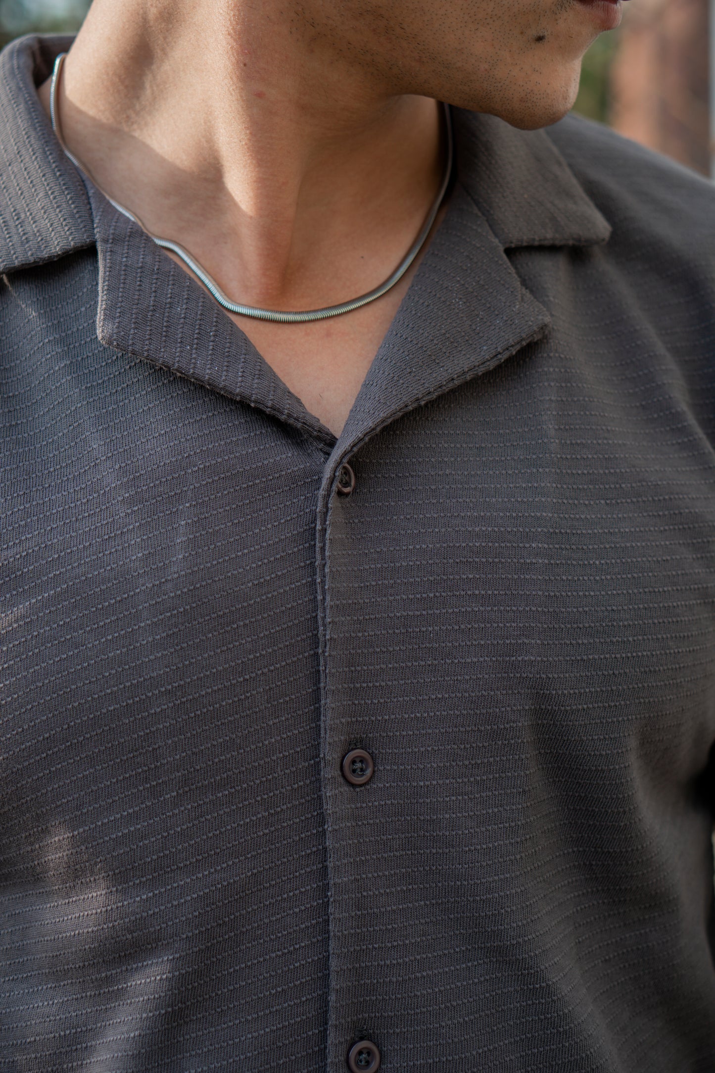 Textured Cuban Collar Shirt