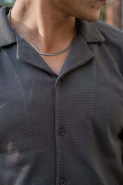 Textured Cuban Collar Shirt