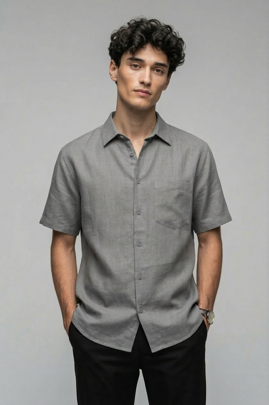 Relaxed Fit Linen Casual Shirt